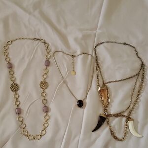 Elegant Gold and Purple Necklace Set